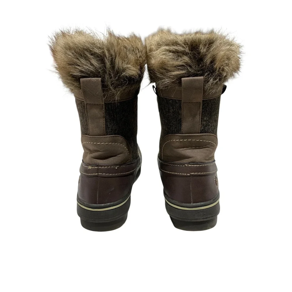 Northside Brookelle Polar Womens Snow Boots Chocolate Brown Faux Fur Size 9 NEW